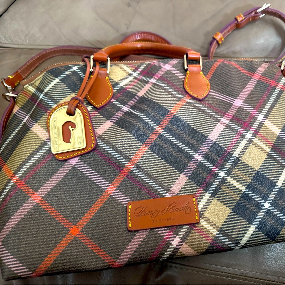 Canvas plaid Dooney and Burke